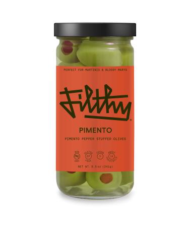 Filthy Pimento Stuffed Olives  Premium Cocktail Garnish - Non-GMO, Vegan & Gluten Free - 8.5oz Jar, 14 Pimento Olives. Spanish Pimento Olive Jar - 14 Olives - Buy Online on GoSupps.com