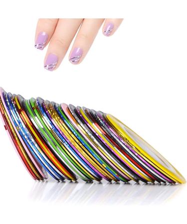 38 Rolls Nail Striping Tape Line Multicolor Rolls Striping Tape Line Nail Art Decoration Sticker Diy Nail Tip Mixed Colors - Buy Online on GoSupps.com