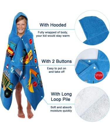 Flyish Direct 100% Cotton Bathing Poncho for Kids | Hooded Beach Towel for Boys & Girls - 127x76cm - Buy Online on GoSupps.com