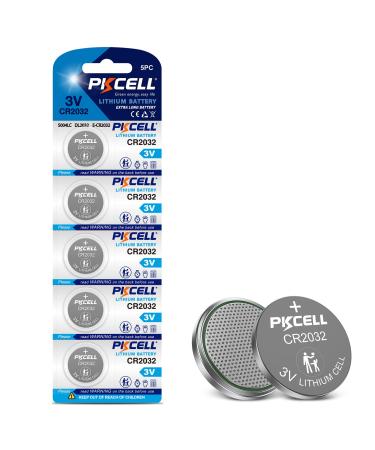 PKCELL CR2032 CR2032 Batteries ECR2032 DL2032 3V Lithium Batteries (5pc/1card) 5pc(1card)