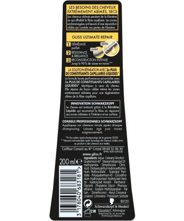 Schwarzkopf - Gliss - Conditioner - Ultimate Repair - 200 ml bottle - Pack of 2 - Buy Online on GoSupps.com