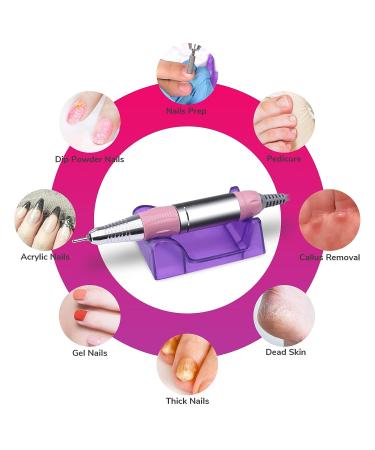 AW 30000RPM Electric Nail Drill Kit for Acrylic Nails - Manicure Pedicure Tool with 6 Bits - Pink - Buy Online on GoSupps.com