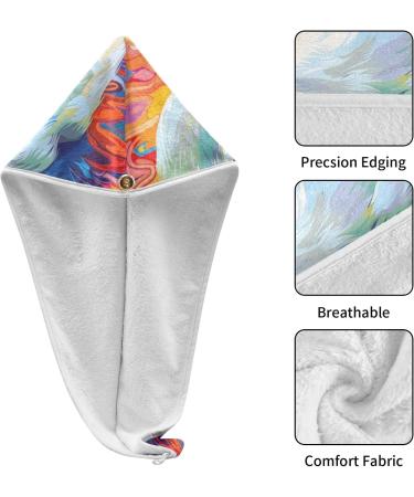 Buy Beautiful Swan Rainbow Lake Hair Towel 2 Pack - Super Absorbent Quick Dry Hair Turbans for Women and Girls - Buy Online on GoSupps.com