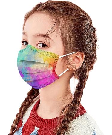 50PC Kids Disposable Face Shield with Designs Fashionable Floral Printed Face Cover 3 Ply Earloop Full Face Protection E One Size - Buy Online on GoSupps.com