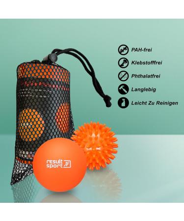 Resultsport Lacrosse & Hedgehog Ball Massage Set for Plantar Fasciitis Relief | Foot & Trigger Point Massage - Deep Fabric Myofascial Relief - Orange - Buy Online on GoSupps.com