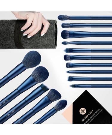 Makeup Brush Set EIGSHOW Professional Makeup Brushes Kit Foundation Powder Concealers Eye Shadows Makeup 15 Piece for Eye Face Liquid Cream Cosmetics Brushes Kit (BLUE)