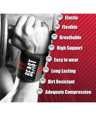 STEIGEN FITNESS-SF Wrist Wraps for Weightlifting Men & Women - 22 Competition Grade Wrist Support - Heavy Duty Thumb Loop Gym Wrap for Bodybuilding, CrossFit, Calisthenics - Lifting Straps (Red) - Buy Online on GoSupps.com