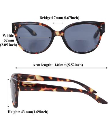 Buy EYEGUARD Bifocal Reading Sunglasses - Stylish UV400 Protection Readers for Women (Tortoise +2.50) - Comfortable and Fashionable Eyewear - Buy Online on GoSupps.com