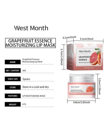Grapefruit Moisturizing Lip Mask Effectively Nourishes Lips Elasticity Glossy Hydrated Plump Lips - Buy Online on GoSupps.com