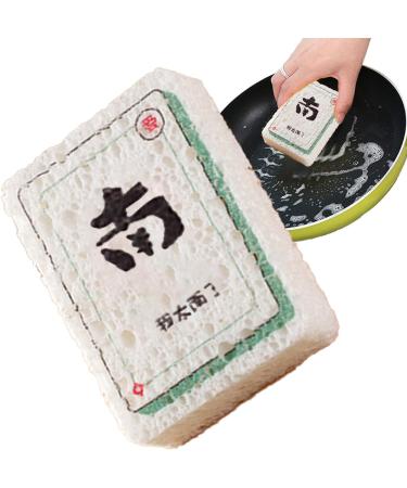 Dish Scrubber Sponge - Mahjong Design Dishes Sponge | Long-Lasting Wood Pulp Fiber Scrubber Sponge Kitchen Dish Bowl Cleaning Sponge for Dining Rooms Canteens Rowces South - Buy Online on GoSupps.com