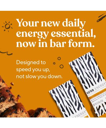 Verb Chocolate Chip Banana Bread Caffeinated Energy Bars - 90-Calorie Low Sugar Vegan Snack with Organic Green Tea - Gluten Free Nutrition Bars - Pack of 12 - Buy Online on GoSupps.com