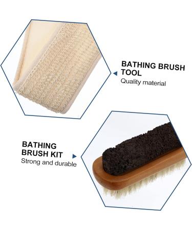 Healvian 4 Pcs Bath Brush Kit - Shower Brush Set for Body Cleaning, Loofah Glove, Cellulite Back Scrub Towel - Spa Brushes for Showering and Bathing - Buy Online on GoSupps.com