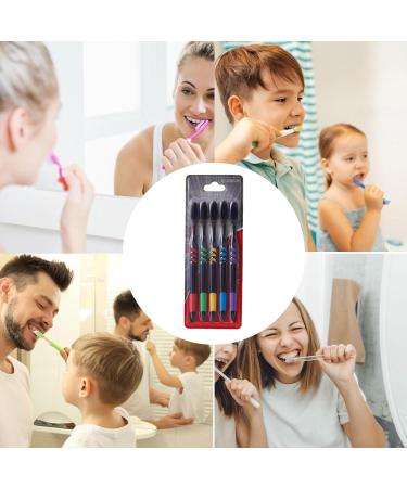 Calakono Soft Bamboo Toothbrush Set for Adults | 5 Black Charcoal Toothbrushes in Various Colors | Eco-Friendly Oral Care - Buy Online on GoSupps.com