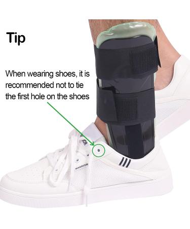 Orthomen Air Gel Ankle Brace | Adjustable Stirrup Splint for Sprains, Strains & Injury Protection - Rigid Stabilizer with Post-Op Cast Support - Black (1 Count) - Buy Online on GoSupps.com