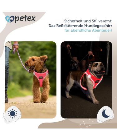 Petex Dog Harness for Small & Medium Dogs | TUV Tested Made in Europe Reflective & Breathable Air Mesh | Neon Pink 2XS - Buy Online on GoSupps.com