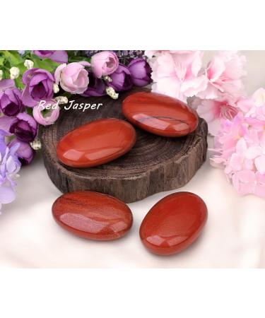 MAIBAOTA 2.4" Red Jasper Healing Crystal Gemstones Pocket Polished Gifts Oval Shape Reiki Spiritual Energy Nature Crystals for Women Men Relief Balancing Stress Divination Meditation - Buy Online on GoSupps.com