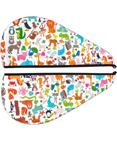 Quick-Dry Hair Towel Wrap - Cute Animal Design Button Closure Perfect Hair Drying Turban - Buy Online on GoSupps.com