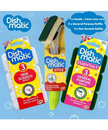 Second One - Washing Up Sponges with Large Soap Dispensing Magic Handle for Super Scrubbing Non Scratch Kitchen Cleaner Flash Eraser Scourer Bathroom Scrub Sponge Scraper Dish Cleaning Refill Products - Buy Online on GoSupps.com
