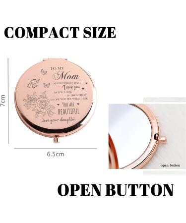 GAOLZIUY Compact Mirror Gifts for Mom from Daughter  Rose Gold Mom Compact Mirror for Mother  Birthday Gifts for Moms Women from Daughter for Mom Birthday  Mothers Day Wedding Anniversary Flower-mom-1 - Buy Online on GoSupps.com