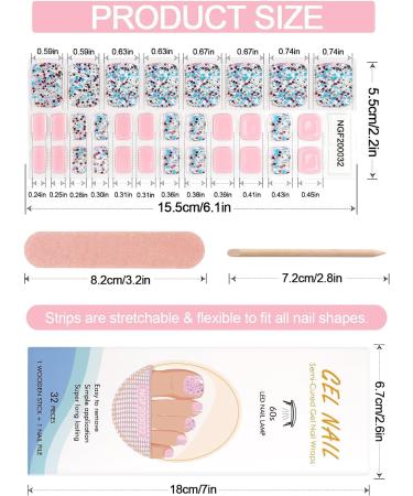 EBANKU 32 PCS Gel Toeail Strips with Nail File and Stick - Semi Cured Full Wraps for Toenails (UV/LED Lamp Required) - Buy Online on GoSupps.com