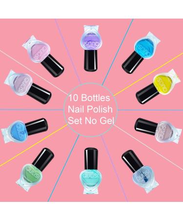 OUL ISI 10 Colors Non-Toxic Nail Polish Set - Quick Dry Peel Off Water-Based for Women | Spring & Summer Fingernail & Toenail Kit - Buy Online on GoSupps.com