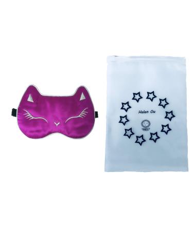 Helen Ou Super Soft Natural Silk Cat Eye Mask - Purple Sleep Eyeshade | International Shipping - Buy Online on GoSupps.com