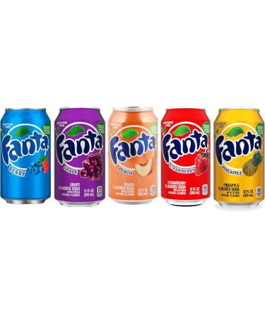 Fanta USA Variety Party Pack 12-24 Cans / 4 Flavours Randomly Sent: Grape Peach Strawberry Pineapple Berry - Boxed Treatz (355ml 3 Flavours (4 Pcs Each)) 3 Flavours (4 Pcs Each) 355ml - Buy Online on GoSupps.com