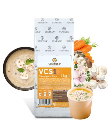 Venessa VCS 1 Mushroom Soup, 1 kg, Trial Pack – Instant Creamy Soup with Fine Mushroom Taste – Soluble and High Yield – For Automatic Soup Maker