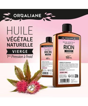 RICIN Oil 500 ml 100% Natural and Cold Pressed Skin Hair Eyelashes Nails Beard Orgaliane - Buy Online on GoSupps.com