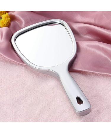 Lurrose Double Side Handheld Wall Hanging Makeup Mirror - 2X and 3X Magnification, Round Silver Mirror - Buy Online on GoSupps.com