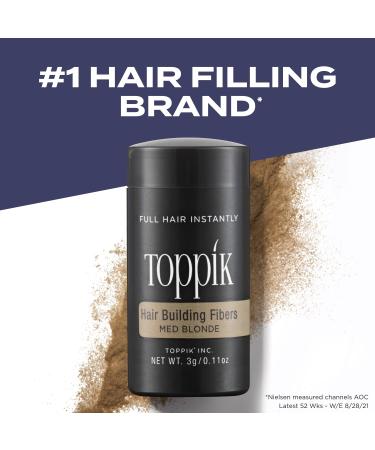Toppik Hair Building Fibers 12g Fill In Fine or Thinning Hair Instantly Thicker Fuller Looking Hair 9 Shades for Men & Women Medium Blonde - Buy Online on GoSupps.com