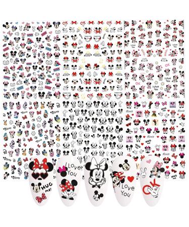 Cute Cartoon Nail Art Stickers Decals 3D Self Adhesive Nail Art Supplies Cartoon Nail Decals for Nail Art Decoration DIY Nail Designs Sticker Luxury Designer Nail Stickers for Acrylic Nail Art 6 PCS