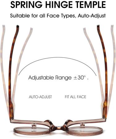 Vevesmundo Flip-Up Reading Glasses - Round Makeup Glasses with Foldable Lenses (+1.0 to +4.0) - Stylish Brown Design for Enhanced Vision - Buy Online on GoSupps.com