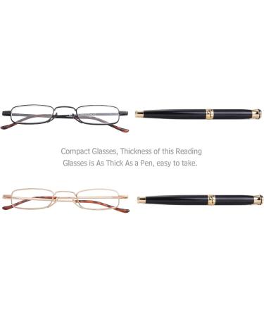 Eyeguard Narrow Reading Glasses - Compact Mini Pocket Readers with Case | Super Light Metal | 2 Pairs +3.50 Enlargement for Men & Women - Buy Online on GoSupps.com