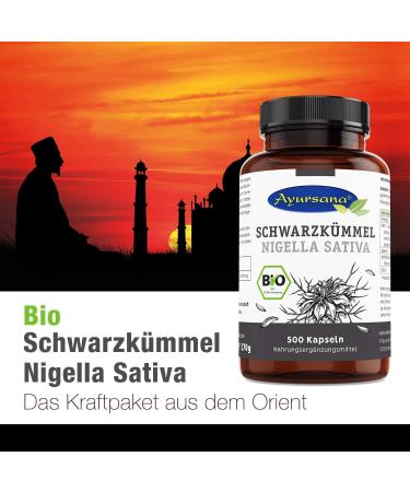 Buy Ayursana Vegan Organic Black Cumin Capsules - 500 ct Nigella Sativa 1800mg Daily Dose from Egypt | Natural Wellness & Supplements - Buy Online on GoSupps.com