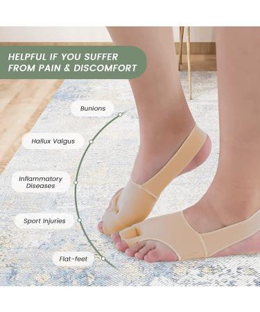 Huninpr Bunion Corrector & Relief Sleeves Kit - 3 Pack Set for Hallux Valgus Correction, Pain Relief, Toe Separation, Day/Night Support - Beige - Buy Online on GoSupps.com