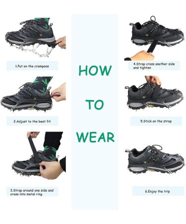 X-Large Musume Crampons Ice Cleats Traction Snow Grips for Women Men - 19 Stainless Steel Spikes - Anti-Slip, Durable Rubber - Ideal for Hiking, Climbing, Walking, Jogging, Fishing - Buy Online on GoSupps.com