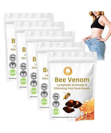 Lukmlca Bee Venom Lymphatic Drainage & Slimming Foot Soak Beads Lukmlca Bee Venom Foot Soak Luklmca Bee Venom Foot Soak Aprolo Detoxingherbs Cleansing Foot Soak Beads Relief Relax (5PCS)