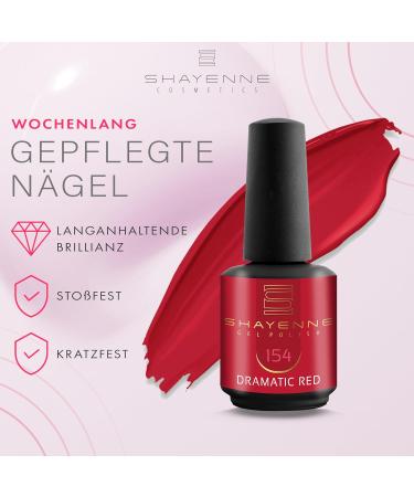 SHAYENNE Made in Germany Shellac Gel Nail Polish 15 ml for UV LED Lamp 154 Dramatic Red Gel Nail Polish for UV Nail Lamp LED Nail Polish Gel Polish Nail Gel - Buy Online on GoSupps.com