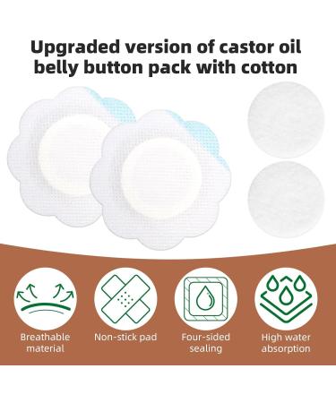 100pcs Castor Oil Pack Wrap for Belly Button Disposable Castor Oil Button Patches Pad Highly Absorbent Spunlace Cloth Self-Adhesive Organic Cover Compress Patch (Oil Not Included) - Buy Online on GoSupps.com