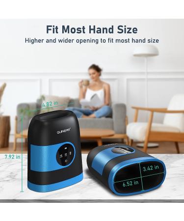 Quinear Cordless Hand Massager with Heat and Compression - Relieves Arthritis, Carpal Tunnel, Stiff Joints - Blue - Buy Online on GoSupps.com