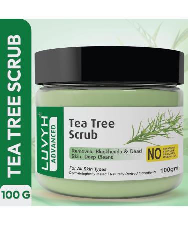 Tea Tree Skin Clearing Face Scrub & Moisturizer Cream - Deep Cleansing Exfoliator for Blackheads & Tan Removal | 100g - Perfect for Men & Women - Buy Online on GoSupps.com