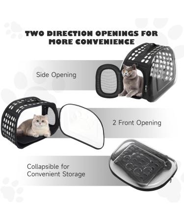 The Fellie Cat Carrier Airline Approved Pet Carrier for Cats and Puppy Foldable Cat Carrier with Shoulder Strap & Soft Mat Pet Travel Portable Bag Home for Small Dogs Cats Black - Buy Online on GoSupps.com