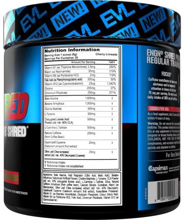 Evlution Nutrition ENGN Shred Pre Workout Thermogenic Fat Burner Powder - Cherry Limeade (30 Servings) - Buy Online on GoSupps.com