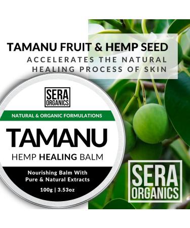 Sera Organics Tamanu & Hemp Cream - Natural Soothing Balm for Dry Itchy Skin Eczema Psoriasis Dermatitis - Organic Handcrafted in the UK (100g) - Buy Online on GoSupps.com