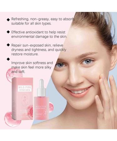 Rose Pink Peptide Serum Pink Glow Serum Peptide Whitening Serum Niacinadmie Serum Hydrating & Moisturizing & Firming Uneven Skin Tone Pore Care Korean Skincare (1) - Buy Online on GoSupps.com