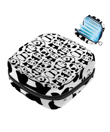 Women's binding pocket pandas pattern women's tampon storage bag tampon storage bags zip pockets menstrual tied bags multi11