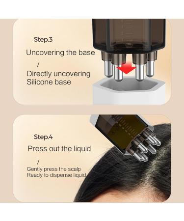 Scalp Applicator Kamm - Hair Oil Applicator Bottle for Treatment & Massage | Transparent White - Buy Online on GoSupps.com