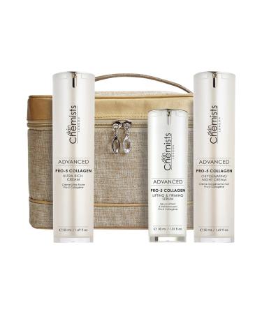 skinChemists Bag Set Pro-5 Collagen Ultra Rich Cream Lifting and Firming Serum Oxygenating Night Cream 400 Gram