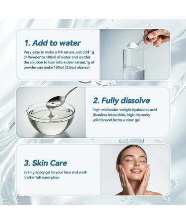 Pure Hyaluronic Acid Powder for Skin & Face Organic Hyaluronic Acid Low & High Molecular Weight Sodium Hyaluronate Food Grade Hydration & Anti-Aging Supplement Hyaluronic Acid Serum Powder - Buy Online on GoSupps.com